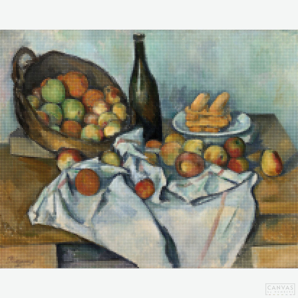 The Basket of Apples (1893) - Diamond Painting Kit-Dive into a new world of art as you bring to life this diamond painting, each diamond capturing Cézanne's innovative use of color and form.-Canvas by Numbers