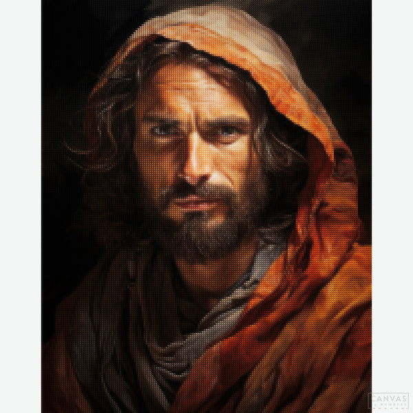 Sacred Savior - Diamond Painting-Recreate a moving portrait of Jesus Christ with the "Sacred Savior" Diamond Painting Kit. A beautiful blend of faith and artistic expression.-Canvas by Numbers