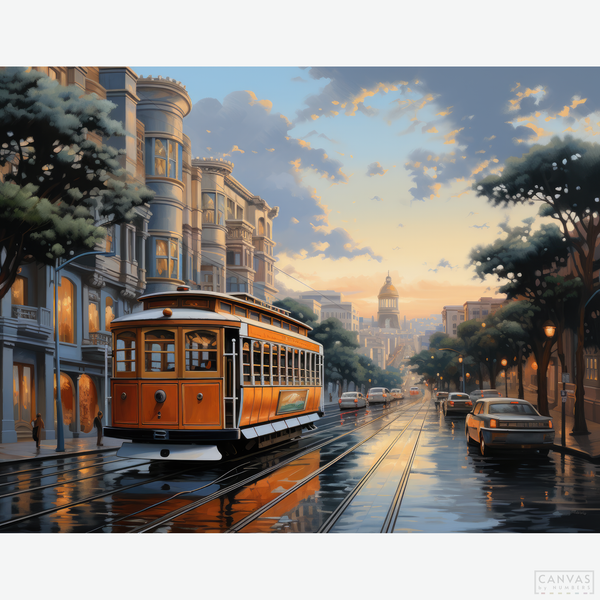 San Francisco - Diamond Painting-Create San Francisco’s charm with this diamond painting kit. Bring iconic landmarks and sunny city scenes to life, one diamond at a time.-Canvas by Numbers