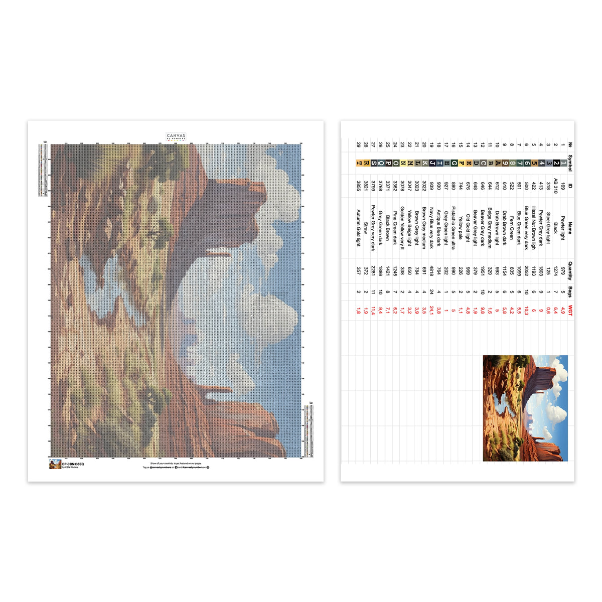 Monument Valley - Diamond Painting - Standardstorlek