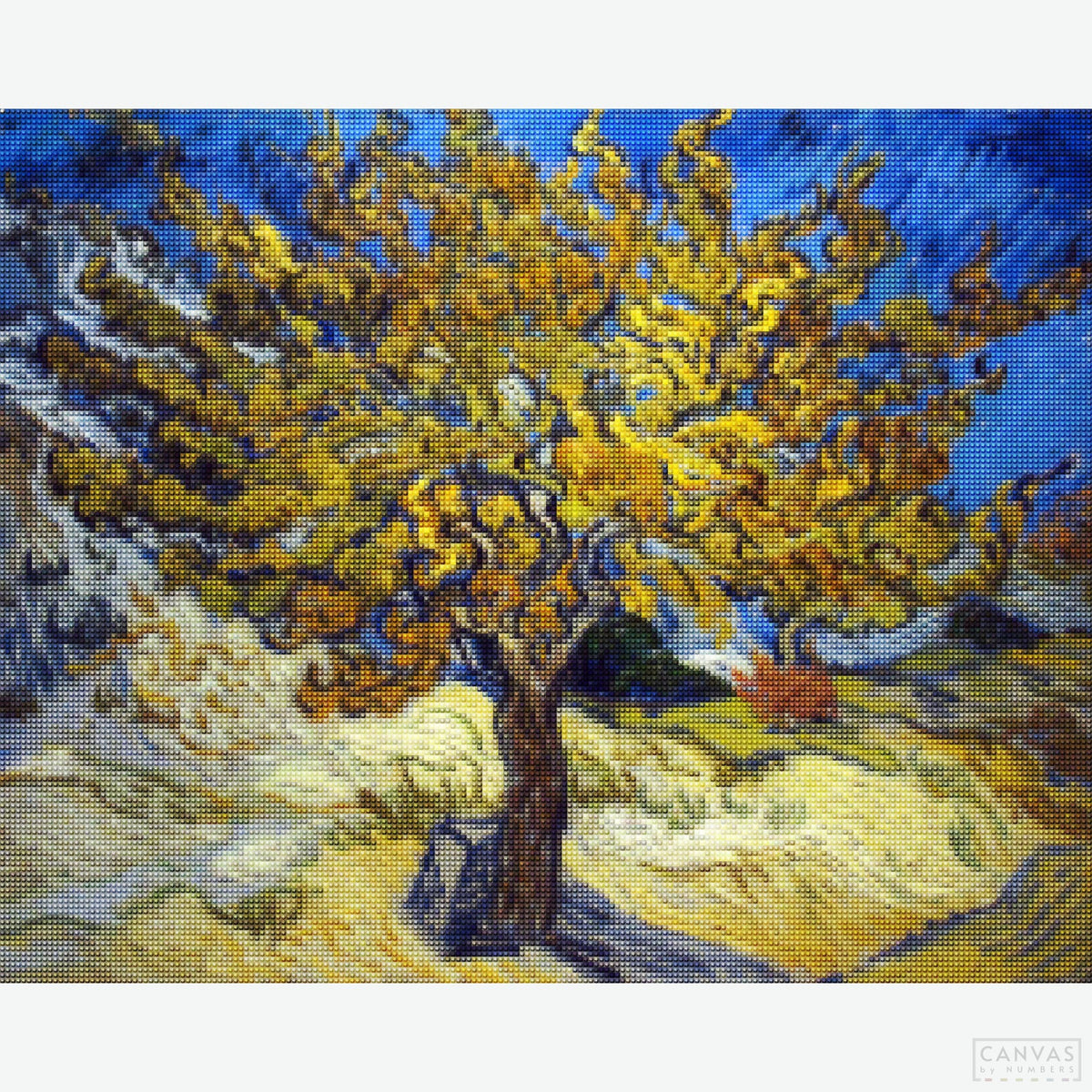 The Mulberry Tree in Autumn - Diamond Painting-Recreate the vibrant beauty of Van Gogh's The Mulberry Tree with our Diamond Painting Kit. Perfect for art lovers and crafters alike.-Canvas by Numbers