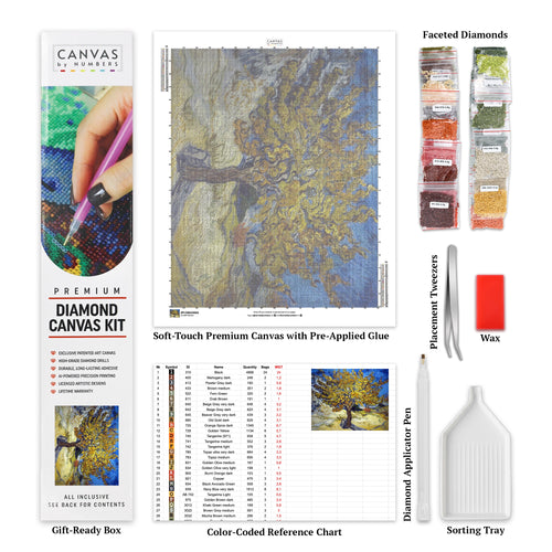 De Mulberry Boom in de Herfst - Diamond Painting - Standaardformaat