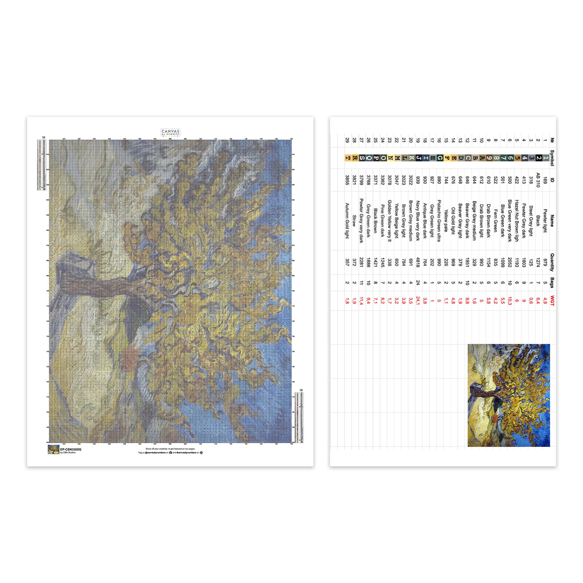 El Árbol de Morera en Otoño - Pintura de Diamante - Tamaño Estándar