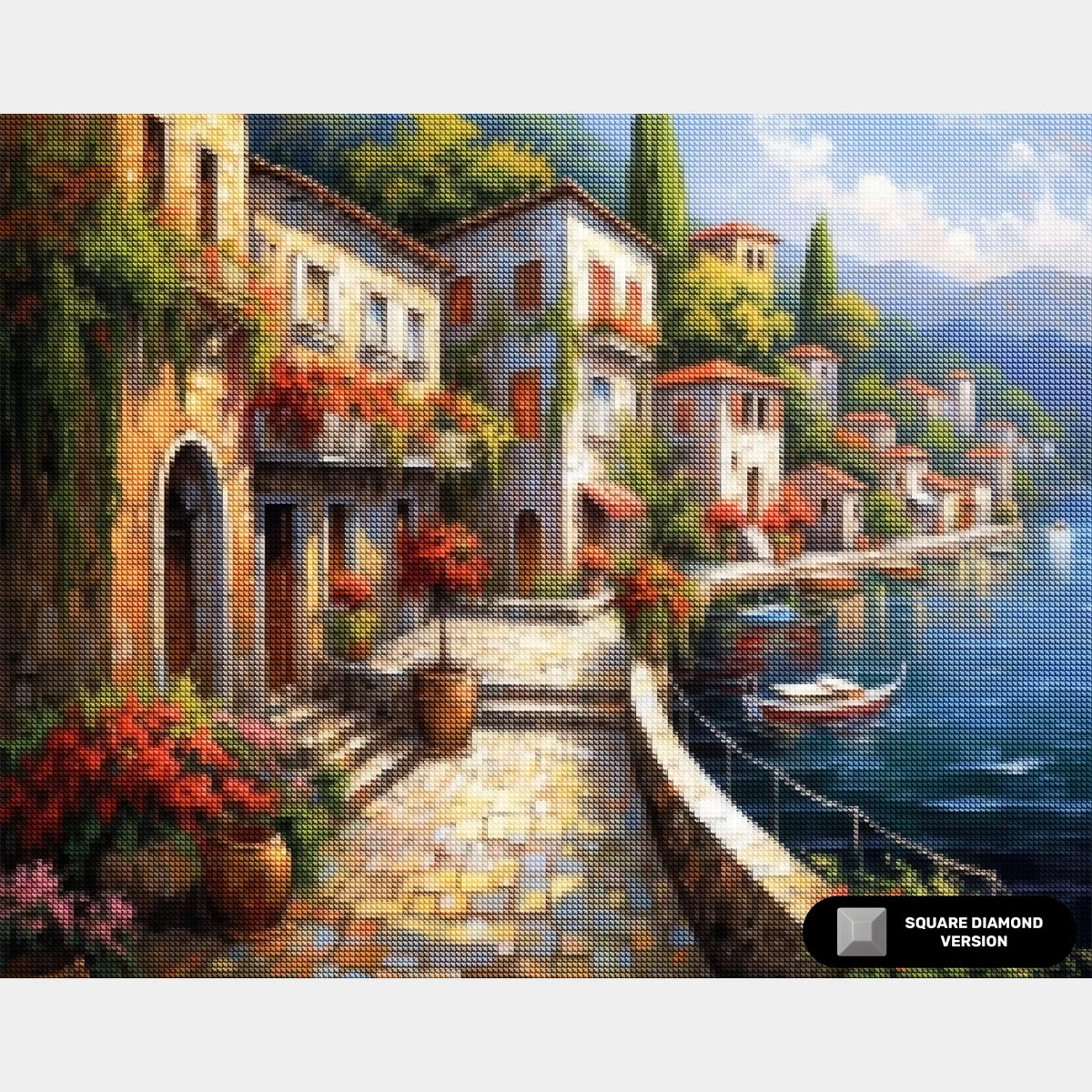 En promenad längs strandpromenaden - Diamond Painting Kit - Stor