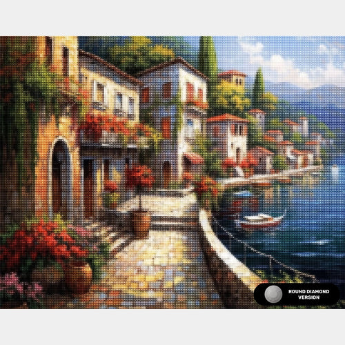 Una Passeggiata sul Lungomare - Kit di Diamond Painting - Grande