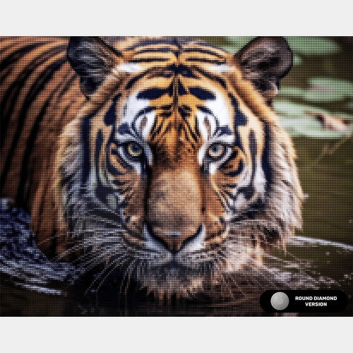 Gaze of the Wild - Tiger Diamantmålning - Stor