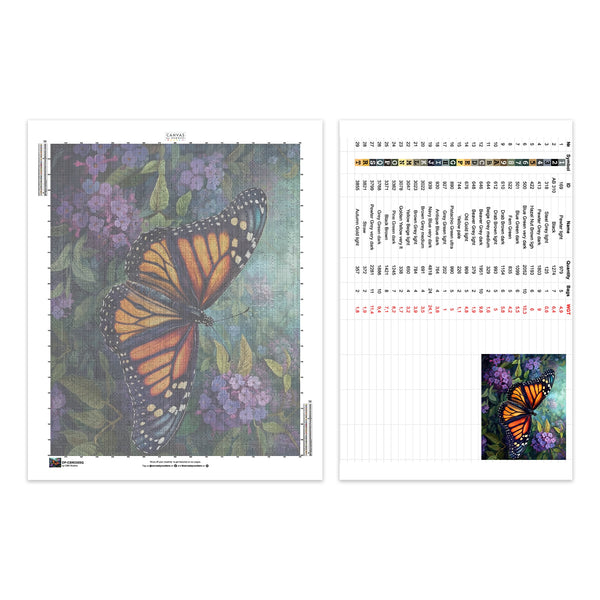 Farfalla Monarca - Pittura con Diamanti - Grande