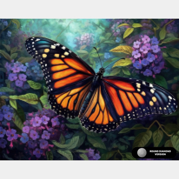 Farfalla Monarca - Pittura con Diamanti - Grande