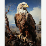 Eagle's Perch - Diamond Painting-Create a majestic bald eagle portrait with the 