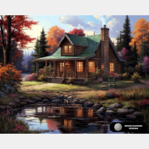 Lakeside Retreat - Diamond Painting Paesaggio - Grande
