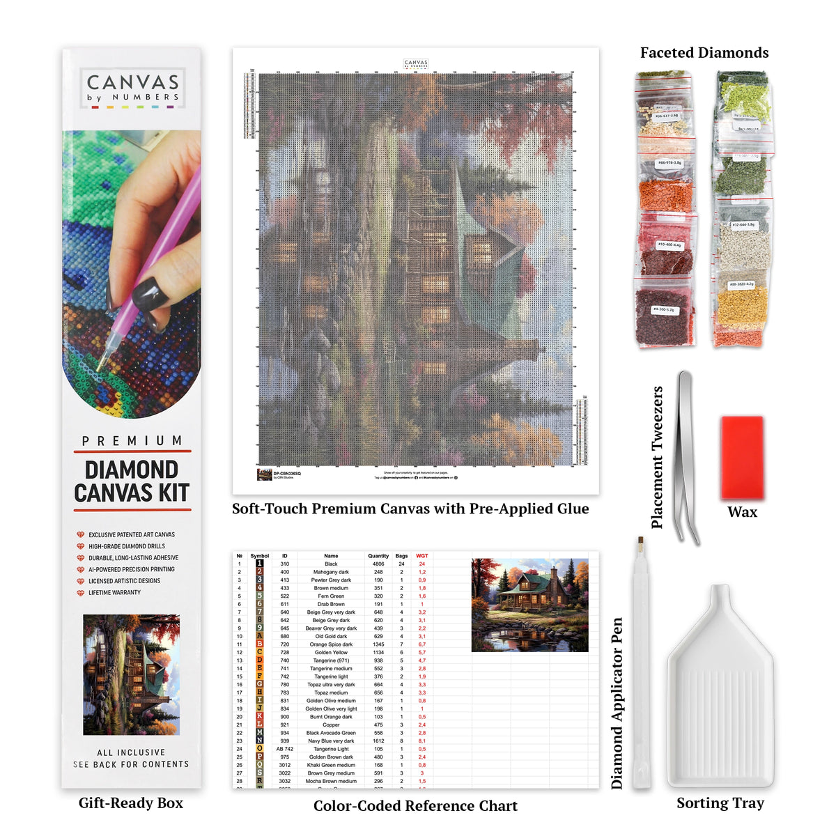 Lakeside Retreat - Landscape Diamond Painting - Large