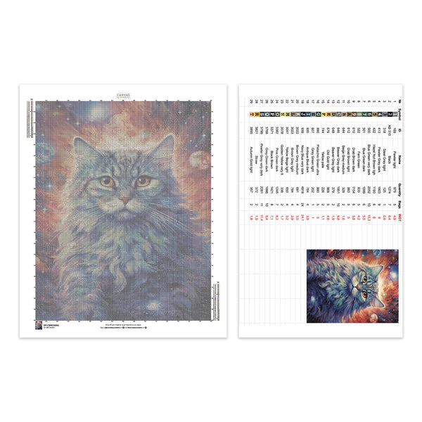 Feline Astral Soul - Cat Diamond Painting - Standard Size