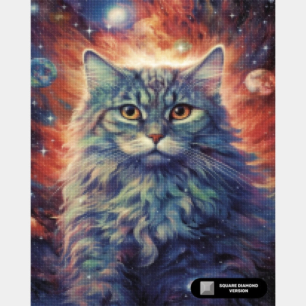 Feline Astral Soul - Cat Diamond Painting - Standard Size