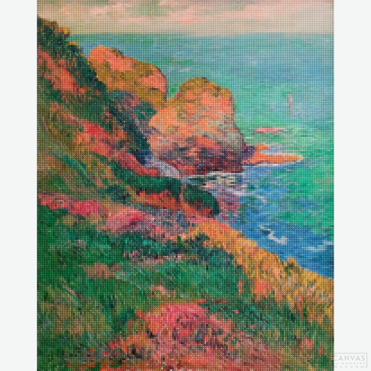 Groix, Port-Mélite - Diamond Painting-Recreate the serene maritime scene of "Groix, Port-Mélite" with our diamond painting kit. A peaceful coastal view, perfect for crafters and art lovers.-Canvas by Numbers