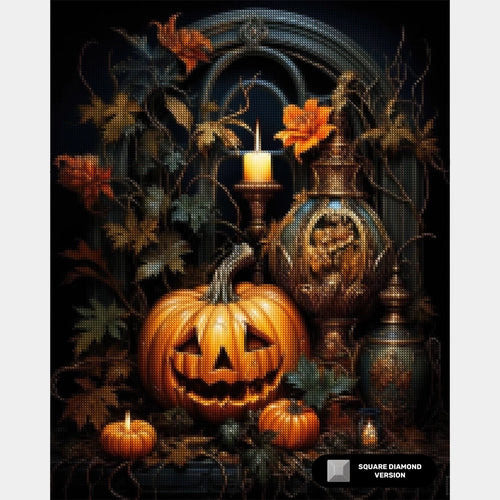 Spirito di Halloween - Dipinto di Diamanti Jack O'Lantern - Grande