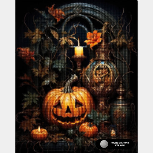 Spirito di Halloween - Dipinto di Diamanti Jack O'Lantern - Grande