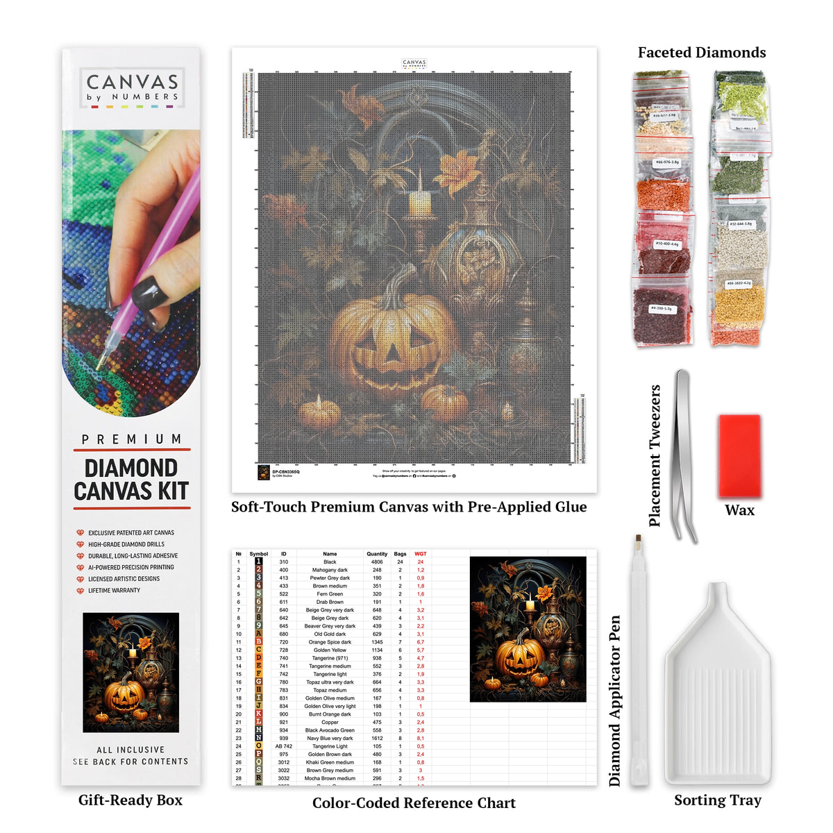 Halloween's Spirit - Jack O'Lantern Diamond Painting - Large