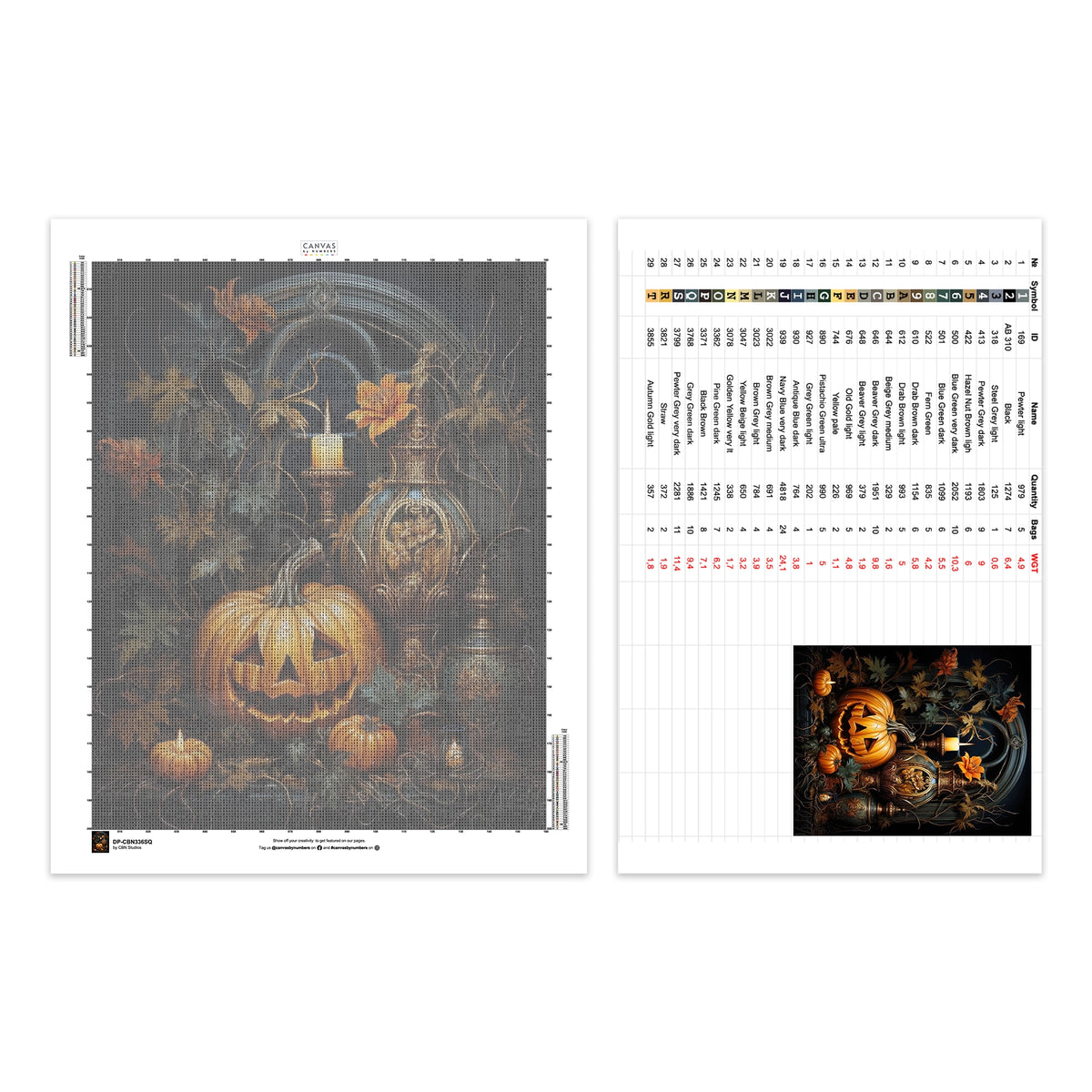 Halloween's Spirit - Jack O'Lantern Diamond Painting - Large