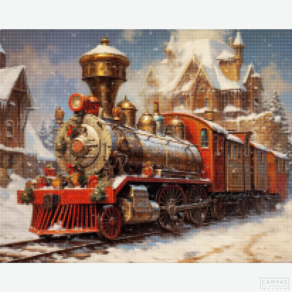 Joy Express - Diamond Painting-Discover the magic of the holidays with our "Joy Express" diamond painting. Create a festive masterpiece and revel in the sparkle of Christmas tradition.-Canvas by Numbers