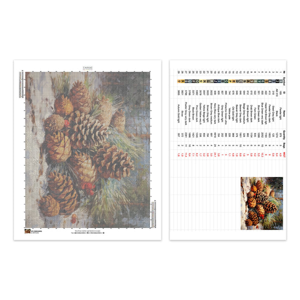 Frutti di Pino Natalizi - Pittura Diamante - Dimensione Standard