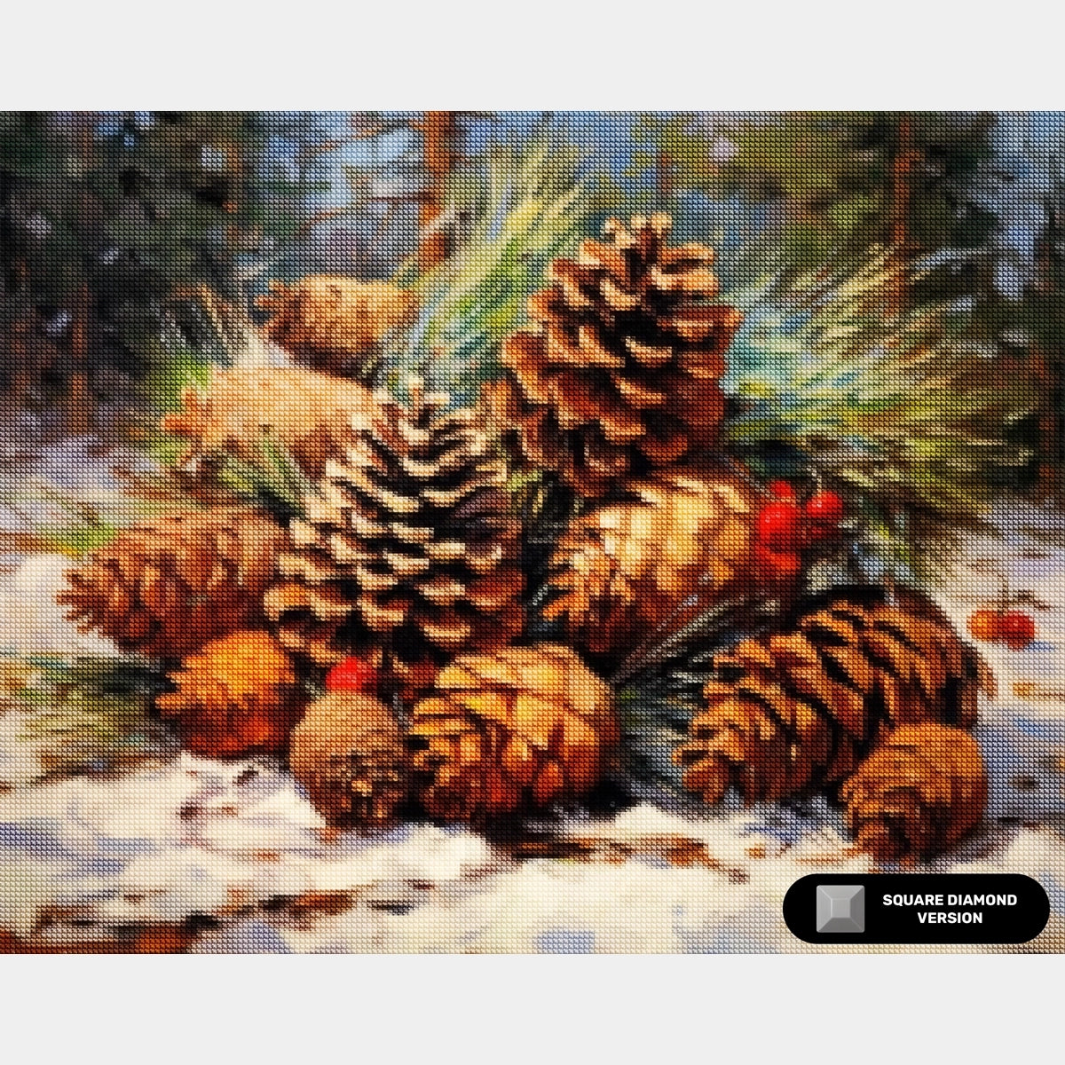 Frutti di Pino Natalizi - Pittura Diamante - Dimensione Standard