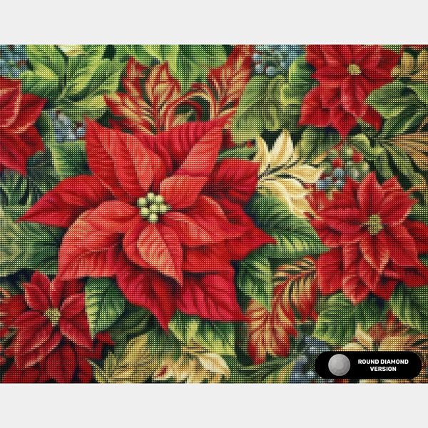 Poinsettias - Diamond Painting - Grande