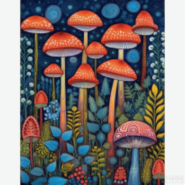 Enchanted Forest - Diamond Painting-Paint a fairy tale scene with 'Enchanted Forest', capturing a serene forest and starlit sky in this delightful paint by numbers kit.-Canvas by Numbers