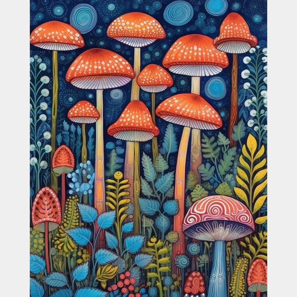 Enchanted Forest Mushroom Diamond Painting Kit