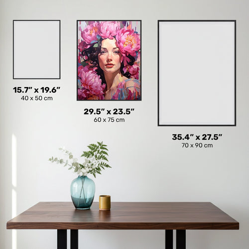 Beauté - Pivoines Roses - Femme Diamond Painting - Grand