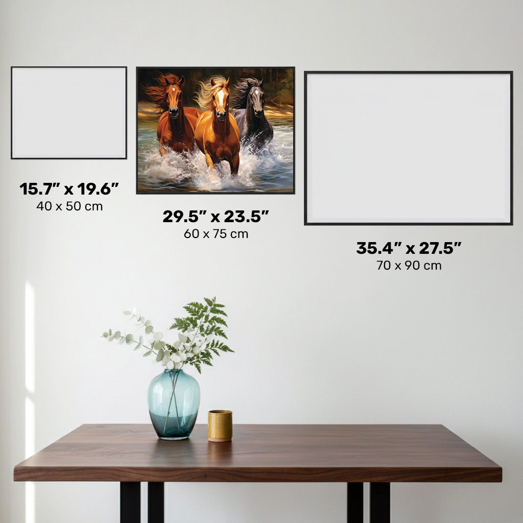 Courants Sauvages - Peinture Diamant Chevaux - Grand