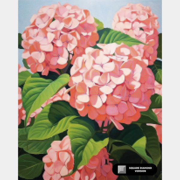Hortensias - Pintura de Diamante - Grande