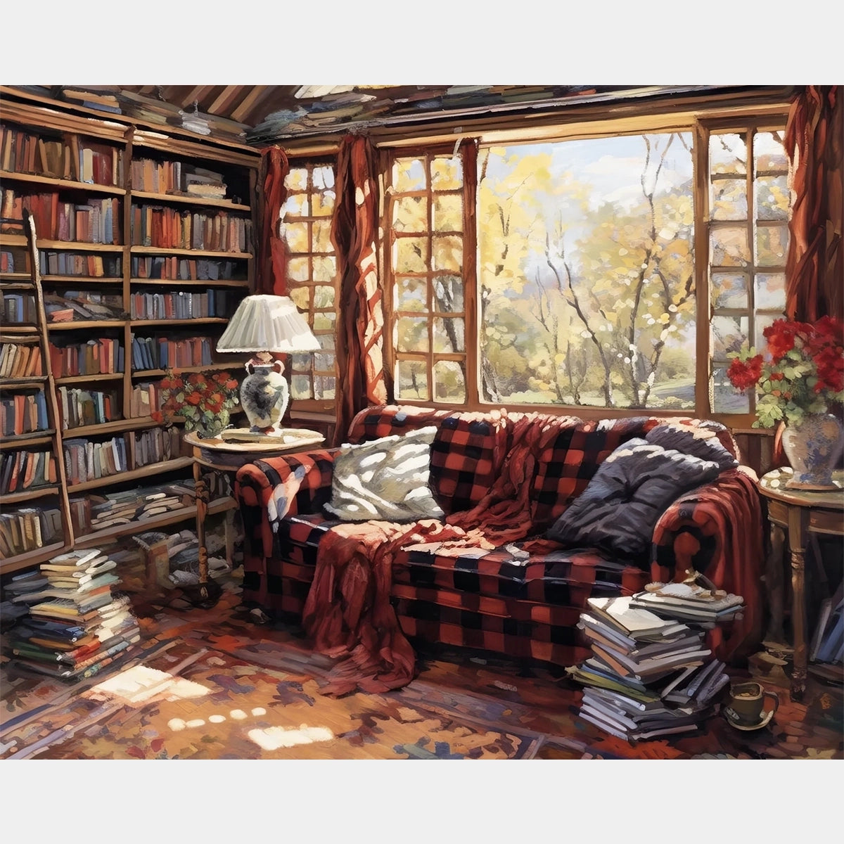 Reader's Haven - Un Diamante de Pintura de Estantería - X-Large