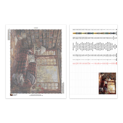 Reader's Haven - Un dipinto di diamanti a forma di libreria - X-Large