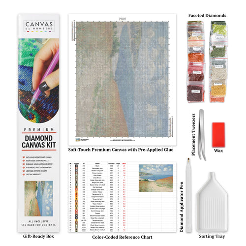 Camino en los campos de trigo en Pourville - Pintura de Diamantes - Grande