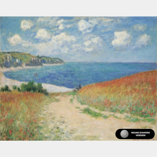 Camino en los campos de trigo en Pourville - Pintura de Diamantes - Grande