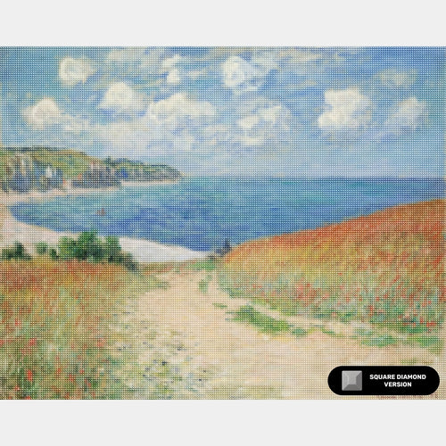 Camino en los campos de trigo en Pourville - Pintura de Diamantes - Grande