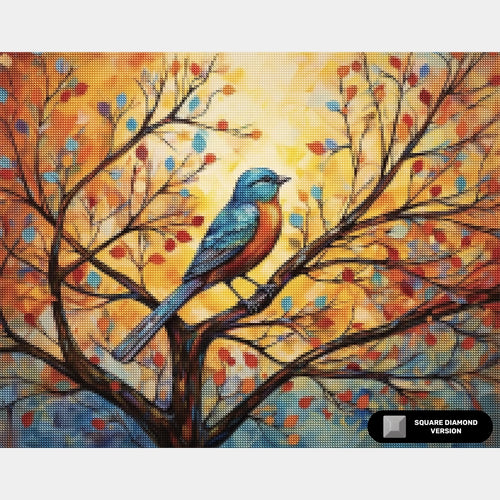 Kit di Diamond Painting Eastern Bluebird - Grande