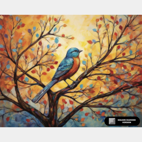 Eastern Bluebird Diamond Painting Kit - Large