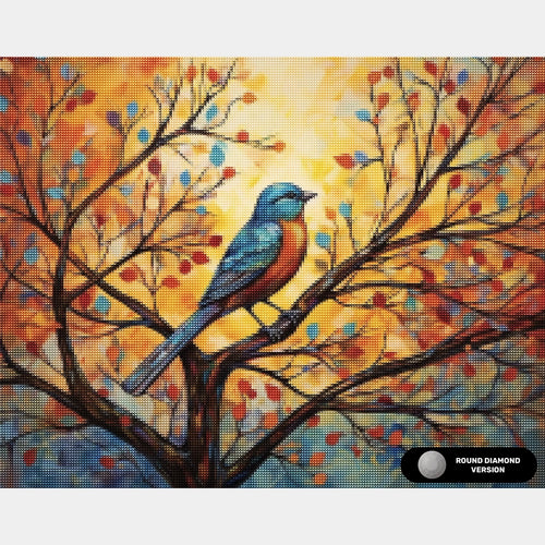 Kit di Diamond Painting Eastern Bluebird - Grande