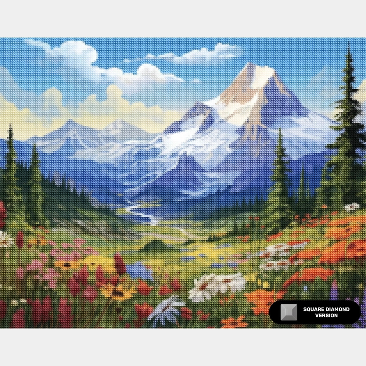 Mountain Bloom Valley - Diamond Painting - X-Large