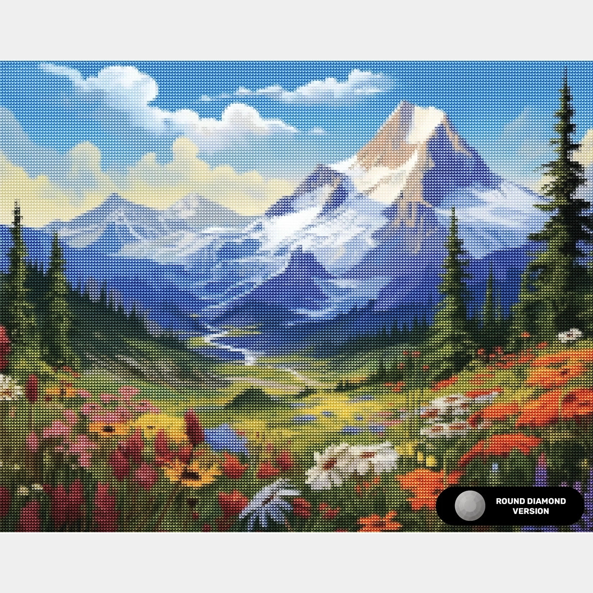 Mountain Bloom Valley - Diamond Painting - X-Large