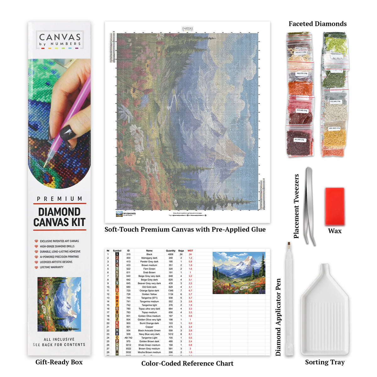 Mountain Bloom Valley - Diamond Painting - X-Large