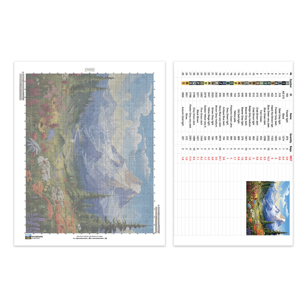 Mountain Bloom Valley - Diamond Painting - X-Large