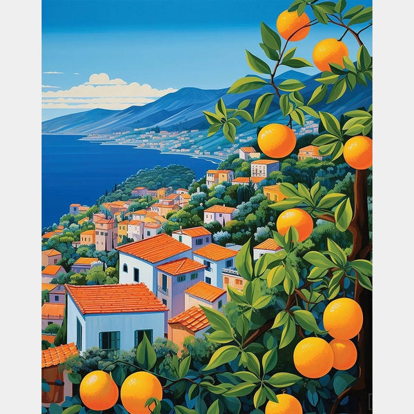 Citrus Coast - Pintura de Diamante de Paisaje - Grande
