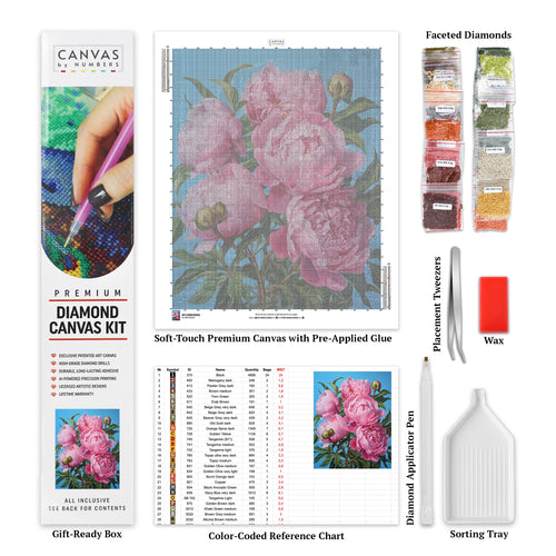 Pink Peonies - Diamond Painting - Large