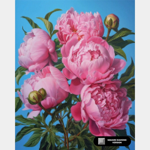 Pink Peonies - Diamond Painting - Large