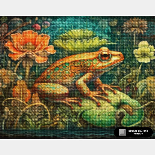 Grüner Baumfrosch - Diamantmalerei - X-Large