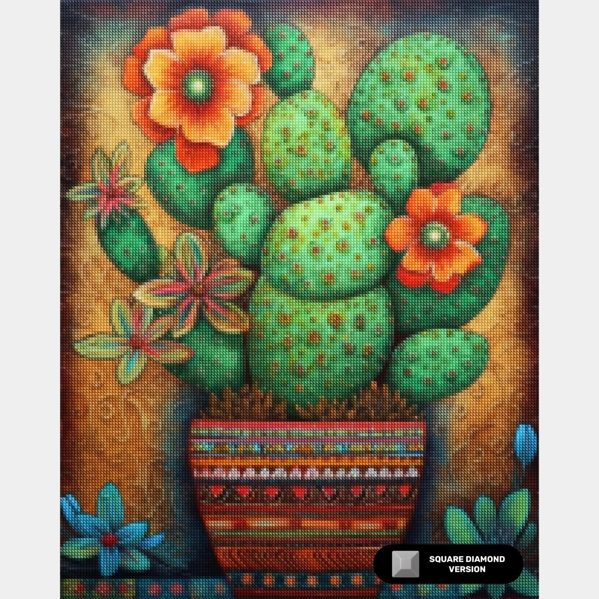Cactus Encantador - Pintura de Diamante - Grande