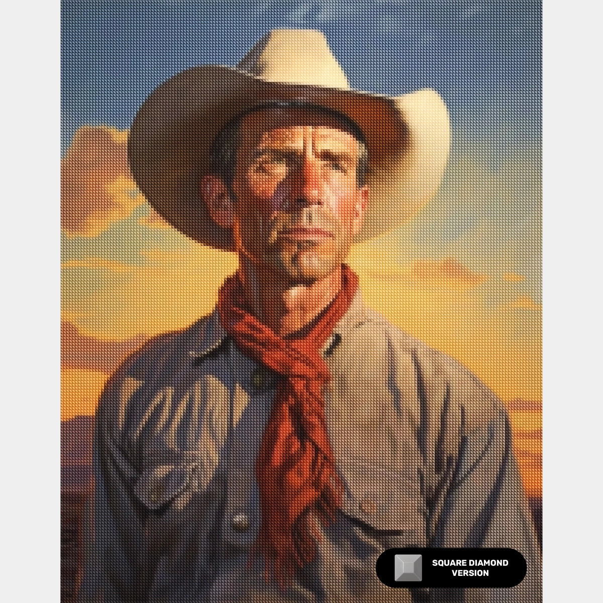 Västern Cowboy - Diamantmålning - Stor