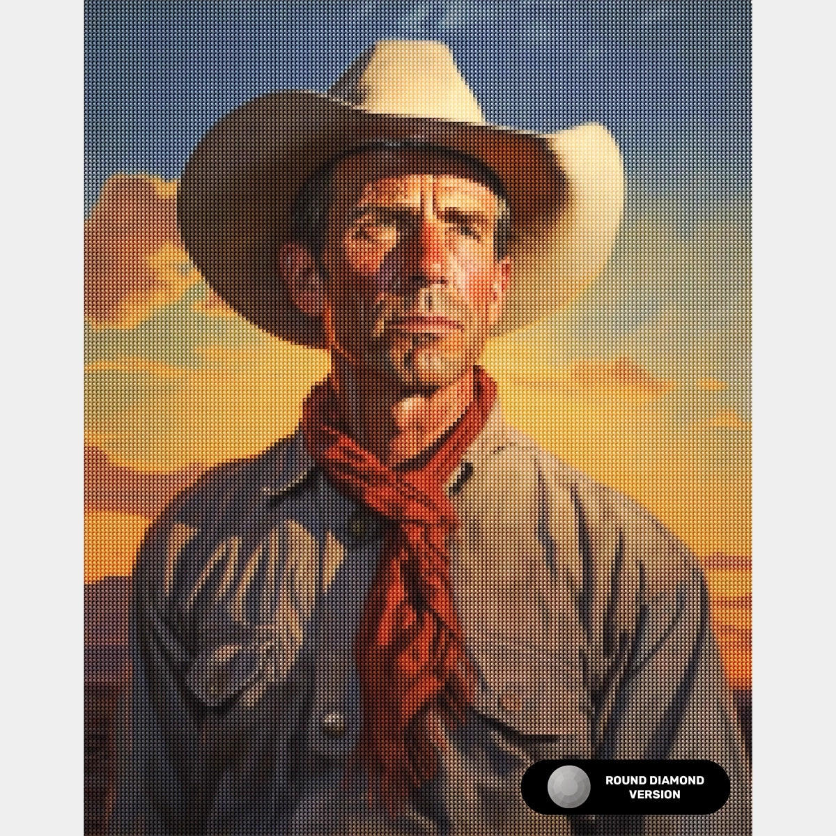 Västern Cowboy - Diamantmålning - Stor